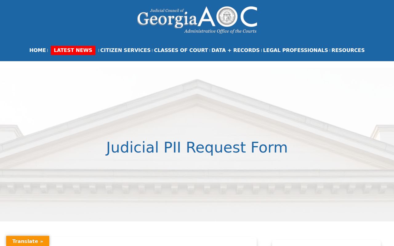Georgia protected personal information court forms