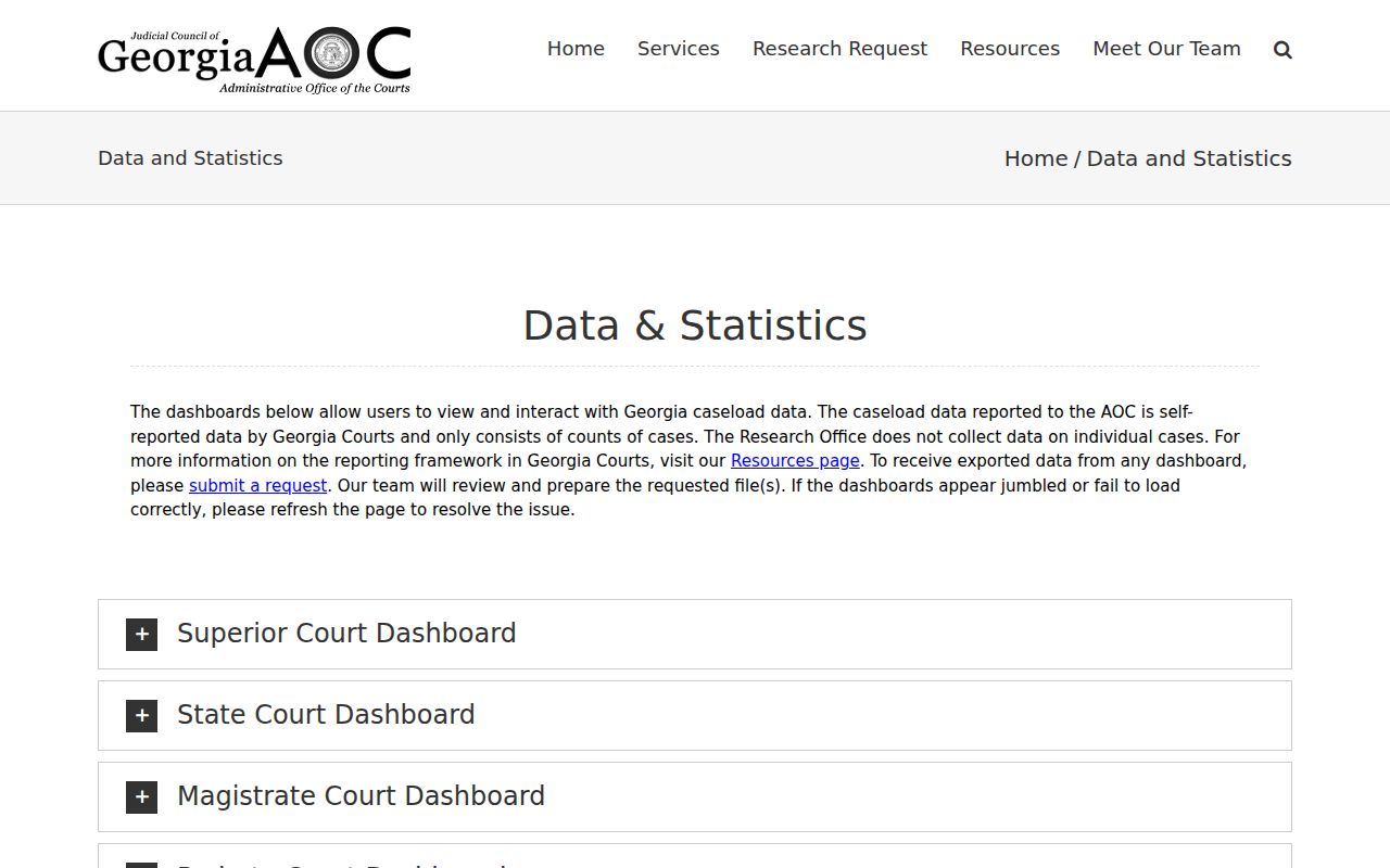 Bacon County court docket caseload dashboard gateway